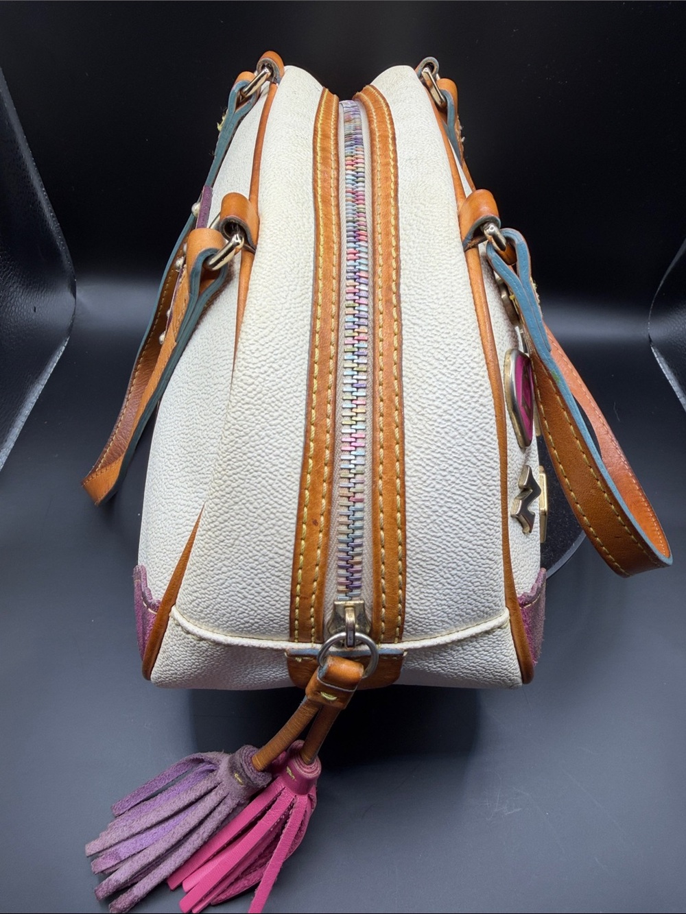 RARE - VINTAGE - Dooney & Bourke Lindsay Lohan #5 Rainbow IT Bag - Picture 7 of 15